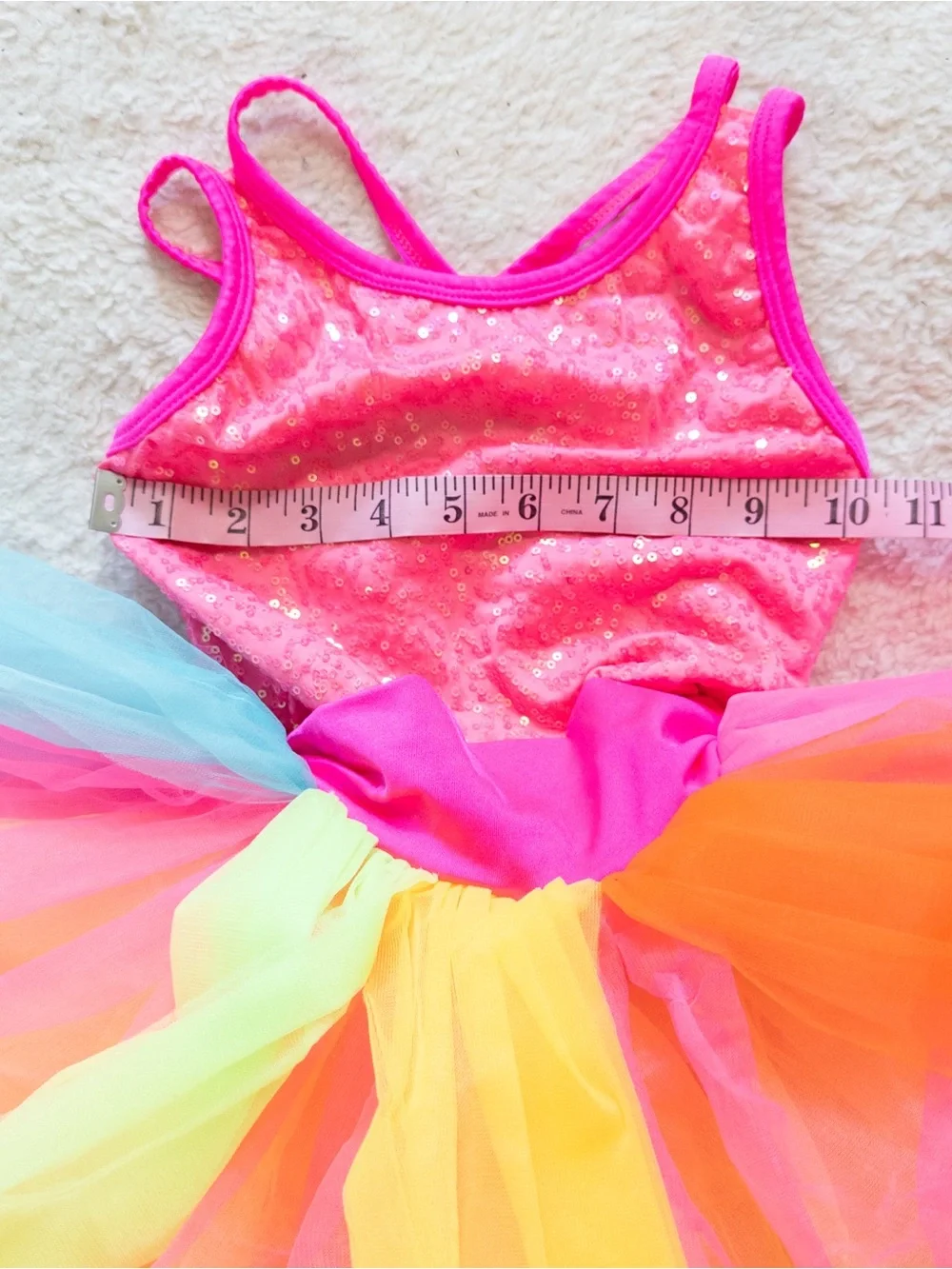 Revolution Dancewear Rainbow Tutu Dance Costume Child Medium MC Sequins